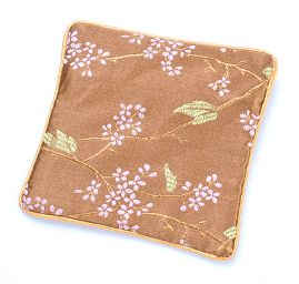 Elegantní brokátová tašitčka hnědá květy