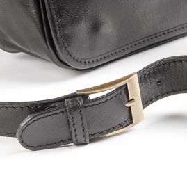 Kožená kabelka čierna pánsky štýl