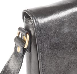 Kožená kabelka čierna pánsky štýl