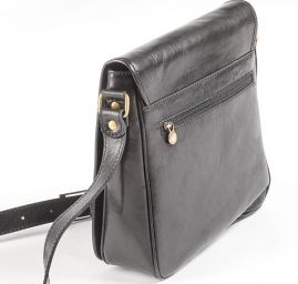 Kožená kabelka čierna pánsky štýl