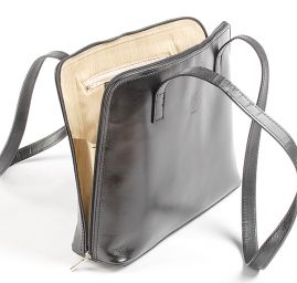 Kožená kabelka dámska čierna malá