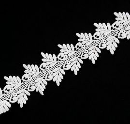 Krajka hrubá lem květinový vzor slonová kost