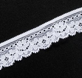 Krajka elastická jemná bílá 20 mm