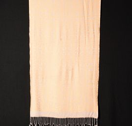 Hedvábní šála žakár třásně žluto/šedá