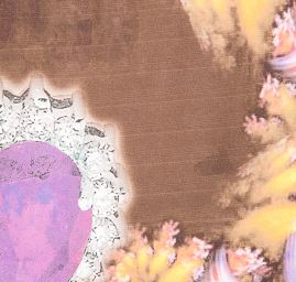 Efektní šála s třásněmi šperk/květy fialová