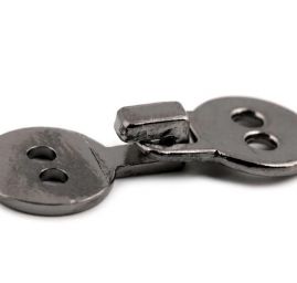 Ozdobné zapínání kovové hladké nikl černý