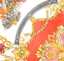 Šátek hedvábí/viskoza červený