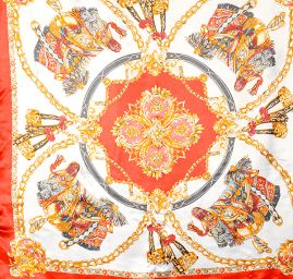 Šátek hedvábí/viskoza červený