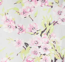 Efektní šála motiv květy pastel šedá