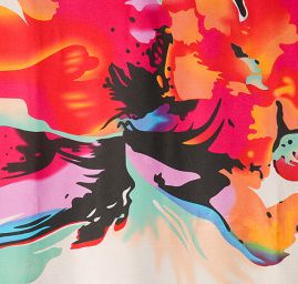 Efektní šála abstraktní květy pastel lososová