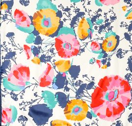 Efektní šátek květy modrosmetanový