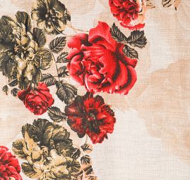 Velký šál viskoza mat vzor květy béžová