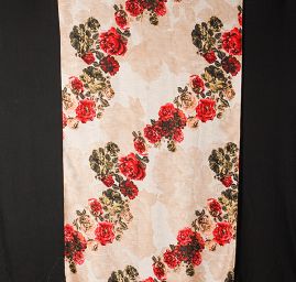 Velký šál viskoza mat vzor květy béžová