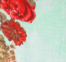 Velký šál viskoza mat vorz květy zelená