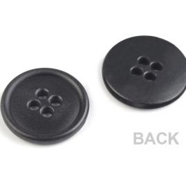 Knoflík plastový oblekový kulatý čtyřdírkový 32" černý
