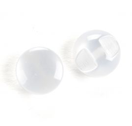 Knoflík půlkulatý bílý s krčkem plast 18"