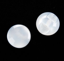 Knoflík půlkulatý bílý s krčkem plast 18"