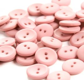 Knoflík plastový kulatý halenkový starorůžový 20"