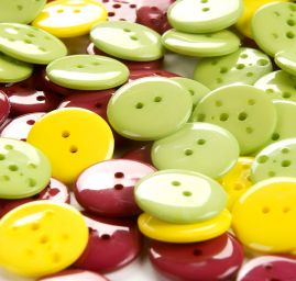 Knoflík plastový kulatý vínový 30"