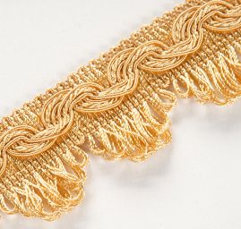 Oděvní prýmek s třásněmi světle zlatý