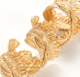 Oděvní prýmek s třásněmi světle zlatý