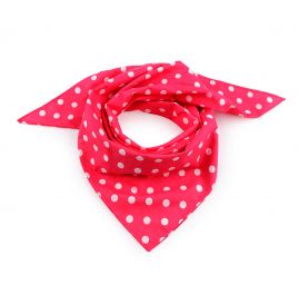 Bavlněný šátek vzor puntík 70×70 cm růžová/bílá