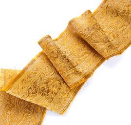 Orientální žakárová porta s kovovým vláknem zlatá 