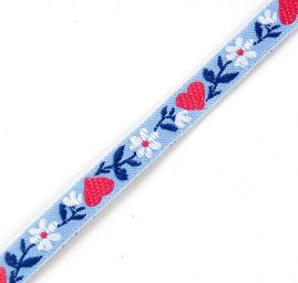Stuha krojová vyšívaná světle modrá 9mm