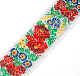 Stuha krojová vyšívaná bílá 7cm