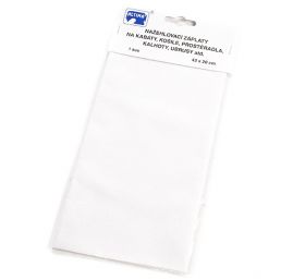 Záplata zažehlovací textilní rozměr 43×20 cm bílá
