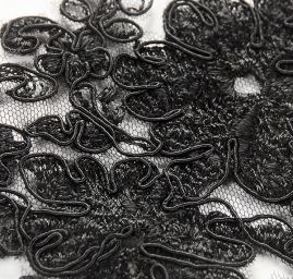 Krajková aplikace středová černá