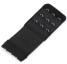 Prodloužení k podprsence šíře 40 mm, 3 řady/3 očka na gumě černé