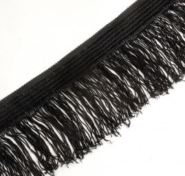 Třásně se zdobným lemem černé 14cm