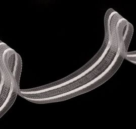 Záclonovka 1 skladová šíře 25 mm transparentní