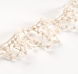 Krajka lem vzdušná vzor nopky smetanové barvy