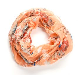 Šál tunel šifón malej sovy pastel oranžová