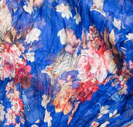 Šál tunel šifón malej sovy kráľovská modrá