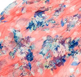 Šál tunel šifón malej sovy lososová