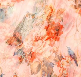 Šál tunel šifón malej sovy pastel ružová