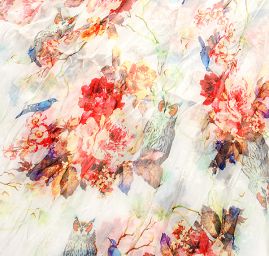 Šál tunel šifón malej sovy slonová kosť