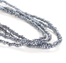 Korálkový náramek/náhrdelník rokajl černošedý