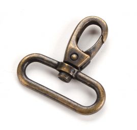 Karabina kov otočná průvlak 30 mm staromosaz