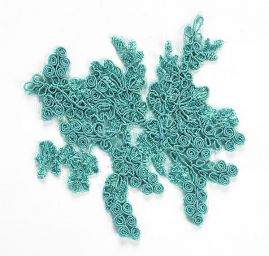 Krajková květinová aplikace tyrkysová