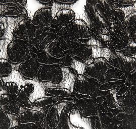 Krajková květinová aplikace větší květy černé