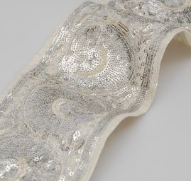 Porta motiv šneků flitry/lurex stříbrná