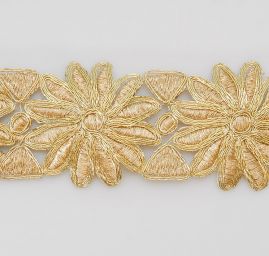 Porta lurex zlatá vzor květy asteraceae