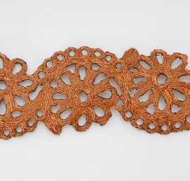 Porta stuha lurex měděná květy cynie