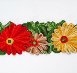 Stuha porta řetízková výšivka květy 