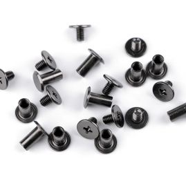 Nýt sřoubovací sedlářský hladký 6mm nikl černý