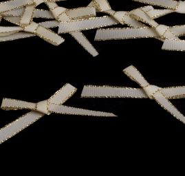 Svatební mašličky šamapň/zlatá šíře 40 mm (20 ks)